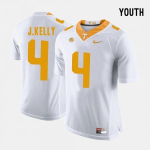 Youth(Kids) John Kelly Vols Jersey White College Football #4