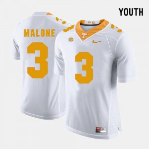 #3 Youth(Kids) College Football Josh Malone Tennessee Vols Jersey White