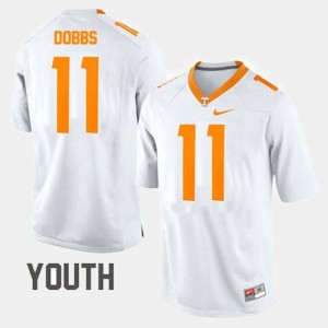 Youth College Football #11 Joshua Dobbs Tennessee Vols Jersey White