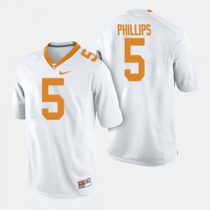 #5 Kyle Phillips Vols Jersey White For Men College Football