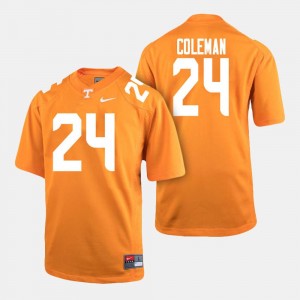 Orange For Men's College Football #24 Trey Coleman Tennessee Volunteers Jersey