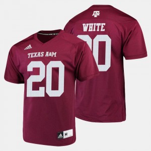 For Men Maroon #20 College Football James White Texas A&M Jersey