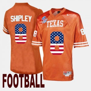 Orange Throwback For Men's #8 Jordan Shipley University of Texas Jersey