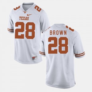 Men's College Football #28 Malcolm Brown Longhorns Jersey White