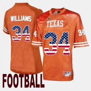 For Men's #34 Orange Throwback Ricky Williams Texas Longhorns Jersey