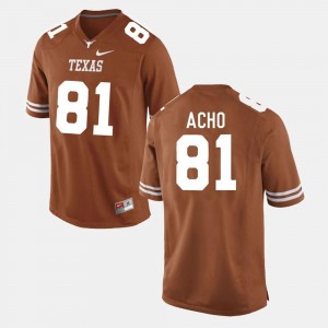 Sam Acho University of Texas Jersey College Football #81 Burnt Orange Mens