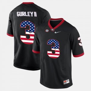 Black Men's Todd Gurley II UGA Jersey #3 US Flag Fashion