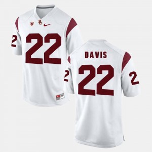 White Pac-12 Game Justin Davis USC Jersey #22 For Men's