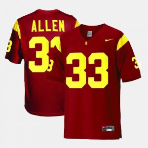 Youth College Football #33 Marcus Allen Trojans Jersey Red
