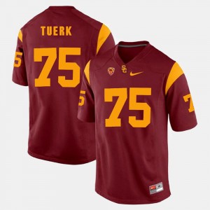 Max Tuerk USC Trojans Jersey Red For Men's Pac-12 Game #75