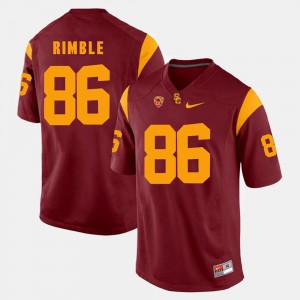 Red #86 Xavier Grimble USC Jersey For Men Pac-12 Game