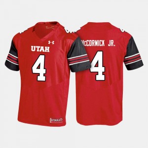 Troy McCormick Jr. Utah Utes Jersey #4 College Football Red Men's