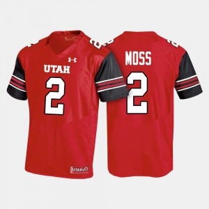 Zack Moss University of Utah Jersey Red #2 College Football For Men