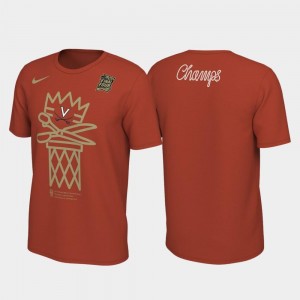 Men 2019 Men's Basketball Champions UVA Cavaliers T-Shirt Orange 2019 NCAA Basketball National Champions Celebration Cut the Nets
