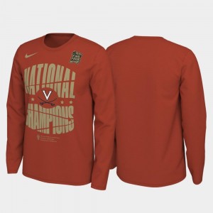 Virginia T-Shirt 2019 Men's Basketball Champions 2019 NCAA Basketball National Champions Celebration Long Sleeve Orange For Men