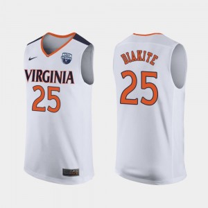Mamadi Diakite Virginia Jersey For Men's White #25 2019 Men's Basketball Champions 2019 Basketball Champions