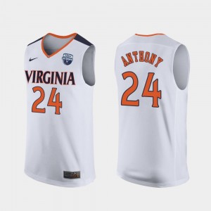 2019 Basketball Champions White Mens Marco Anthony UVA Cavaliers Jersey 2019 Men's Basketball Champions #24