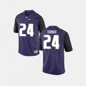 College Football Men #24 Purple Ezekiel Turner University of Washington Jersey