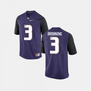 Jake Browning UW Jersey College Football For Men's #3 Purple