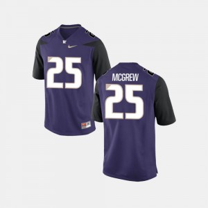 #25 Purple Sean McGrew UW Jersey College Football For Men's