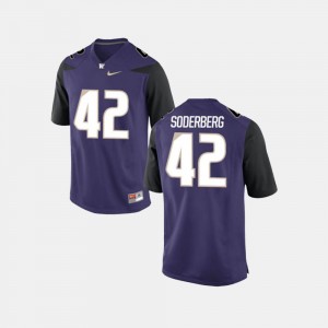 Men's #42 College Football Van Soderberg Washington Jersey Purple