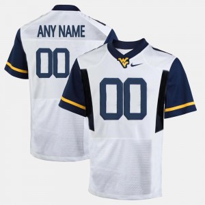 Mountaineers Custom Jerseys #00 College Limited Football For Men's White