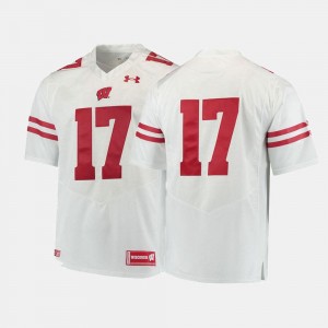 #17 Mens Wisconsin Badgers Jersey College Football White