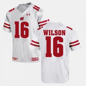 Mens #16 White Russell Wilson Wisconsin Jersey Alumni Football Game