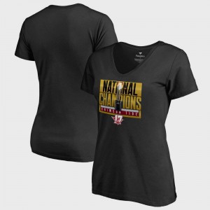 College Football Playoff 2017 National Champions V Neck Pass Bowl Game University of Alabama T-Shirt Womens Black