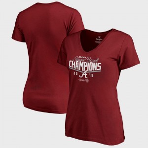 Bowl Game Crimson Womens Alabama T-Shirt College Football Playoff 2018 Sugar Bowl Champions Goal V Neck
