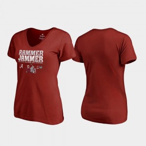 Endaround V Neck College Football Playoff University of Alabama T-Shirt 2018 Orange Bowl Champions Crimson Ladies