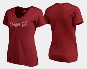Alabama T-Shirt V Neck Fanatics Branded Women Crimson Graceful