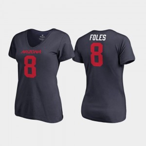 Nick Foles Wildcats T-Shirt For Women College Legends V Neck Navy #8