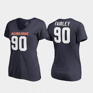 College Legends V Neck For Women Navy Nick Fairley Auburn T-Shirt #90