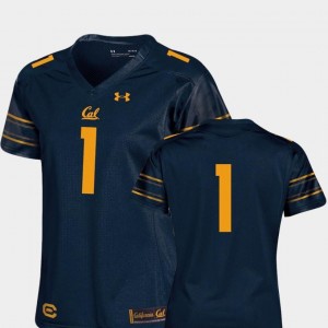 Cal Bears Jersey Navy #1 College Football Women Finished Replica Under Armour