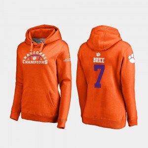 College Football Playoff Pylon #7 Orange 2018 National Champions Chase Brice Clemson Tigers Hoodie For Women