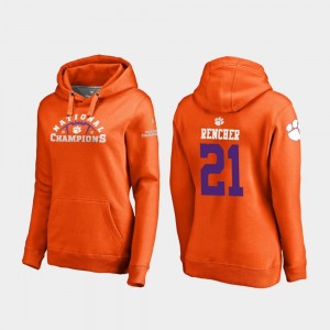#21 2018 National Champions Darien Rencher CFP Champs Hoodie For Women's College Football Playoff Pylon Orange
