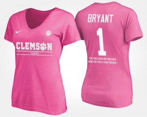 With Message Pink Name and Number Martavis Bryant Clemson University T-Shirt For Women's #1