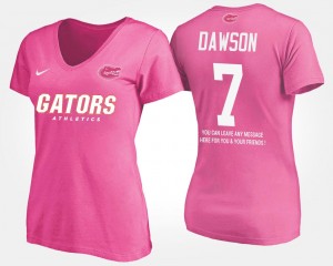 Pink For Women #7 Name and Number Duke Dawson UF T-Shirt With Message