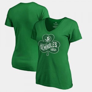 Paddy's Pride Fanatics FSU Seminoles T-Shirt Kelly Green Womens St. Patrick's Day