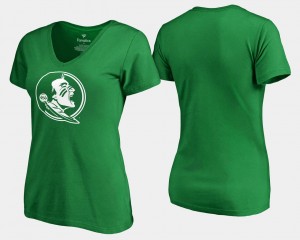 Kelly Green Florida State T-Shirt White Logo Fanatics Branded Women St. Patrick's Day