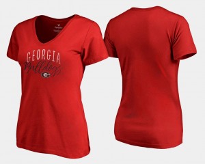 Graceful V Neck Fanatics Branded Women UGA T-Shirt Red