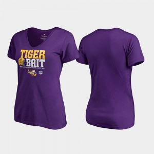 Purple For Women Endaround V Neck Fanatics Branded 2019 Fiesta Bowl Champions Louisiana State Tigers T-Shirt