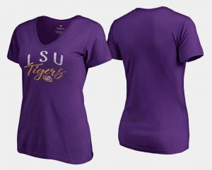 V Neck Fanatics Branded Graceful LSU T-Shirt Purple For Women's