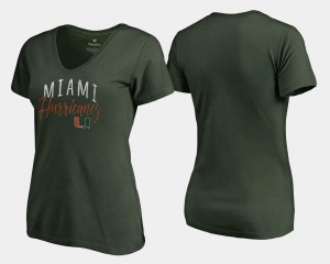Women V Neck Fanatics Branded Green Miami T-Shirt Graceful