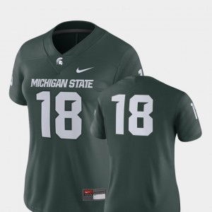 College Football Michigan State University Jersey Green #18 For Women's 2018 Game Nike