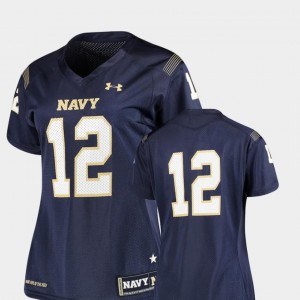 Navy College Football For Women's Finished Replica Under Armour Navy Midshipmen Jersey #12