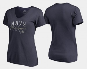 Graceful For Women's Navy V Neck Fanatics Branded Navy Midshipmen T-Shirt