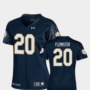 #20 Replica Under Armour Navy College Football C'Bo Flemister University of Notre Dame Jersey For Women's