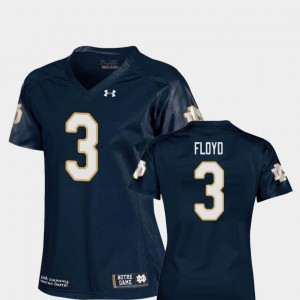 Replica Under Armour Navy Michael Floyd UND Jersey College Football #3 For Women's